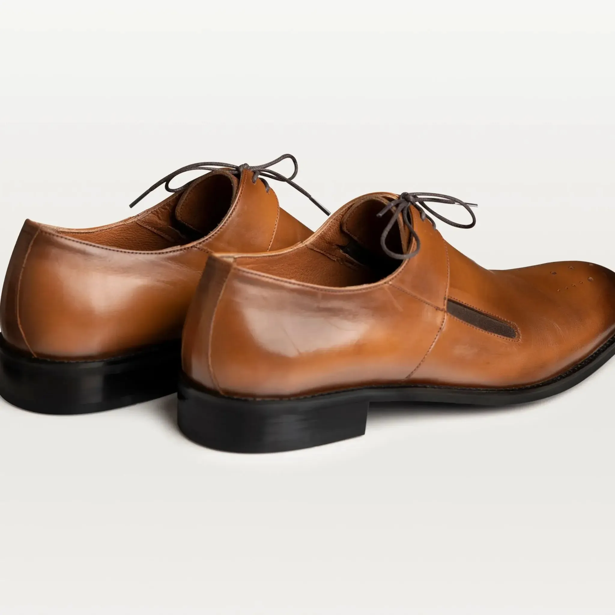 Burnished Derby Shoes Brown