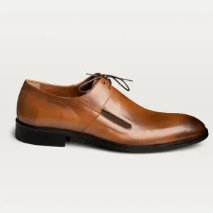 Burnished Derby Shoes Brown