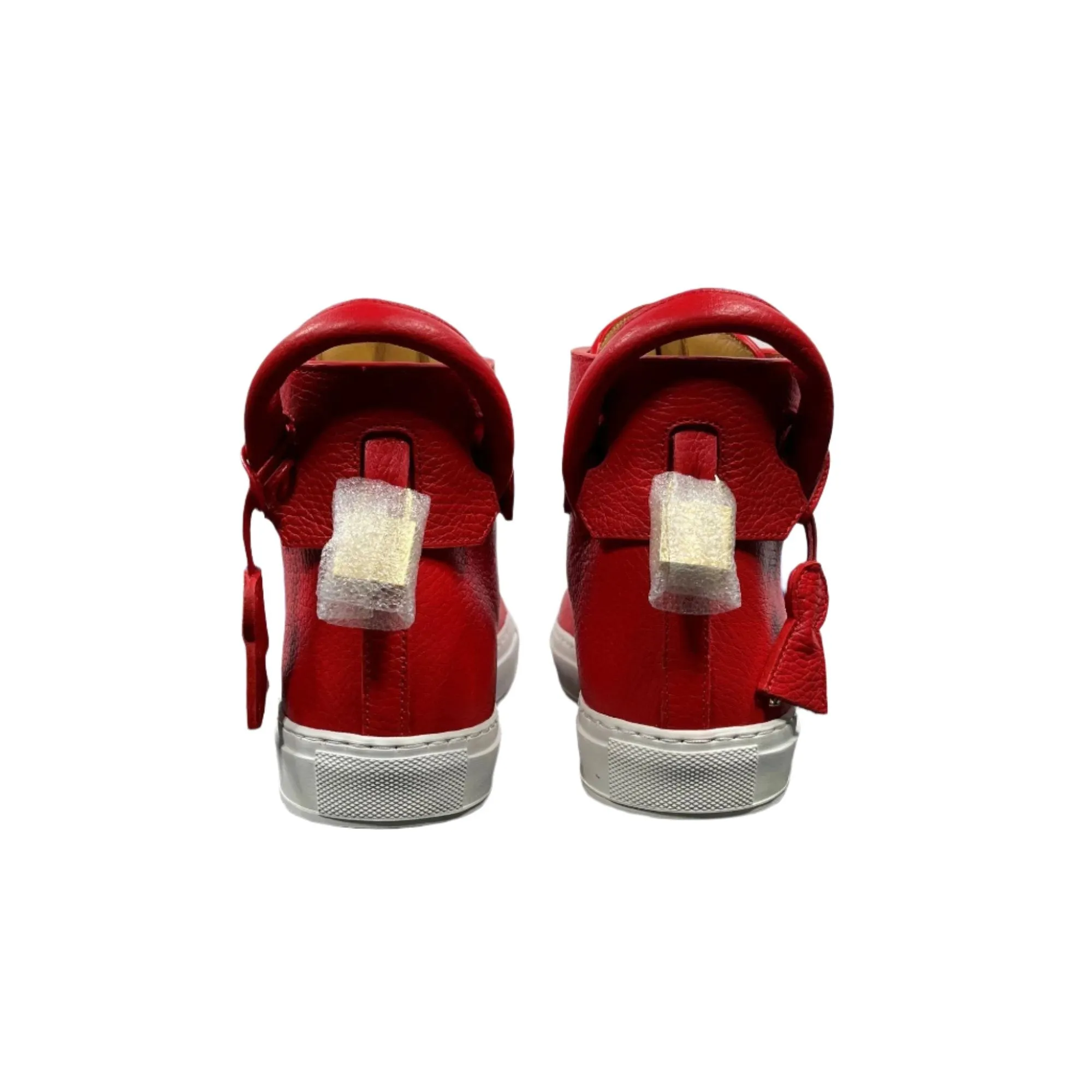 Buscemi 125MM Red/White Leather High Top Sneakers