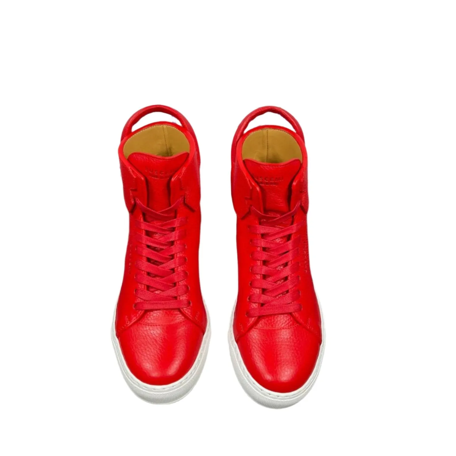 Buscemi 125MM Red/White Leather High Top Sneakers