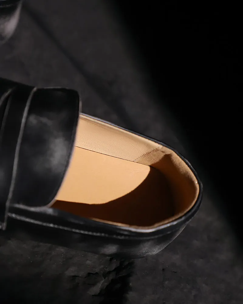 Calf Hair Premium Leather Penny Loafers