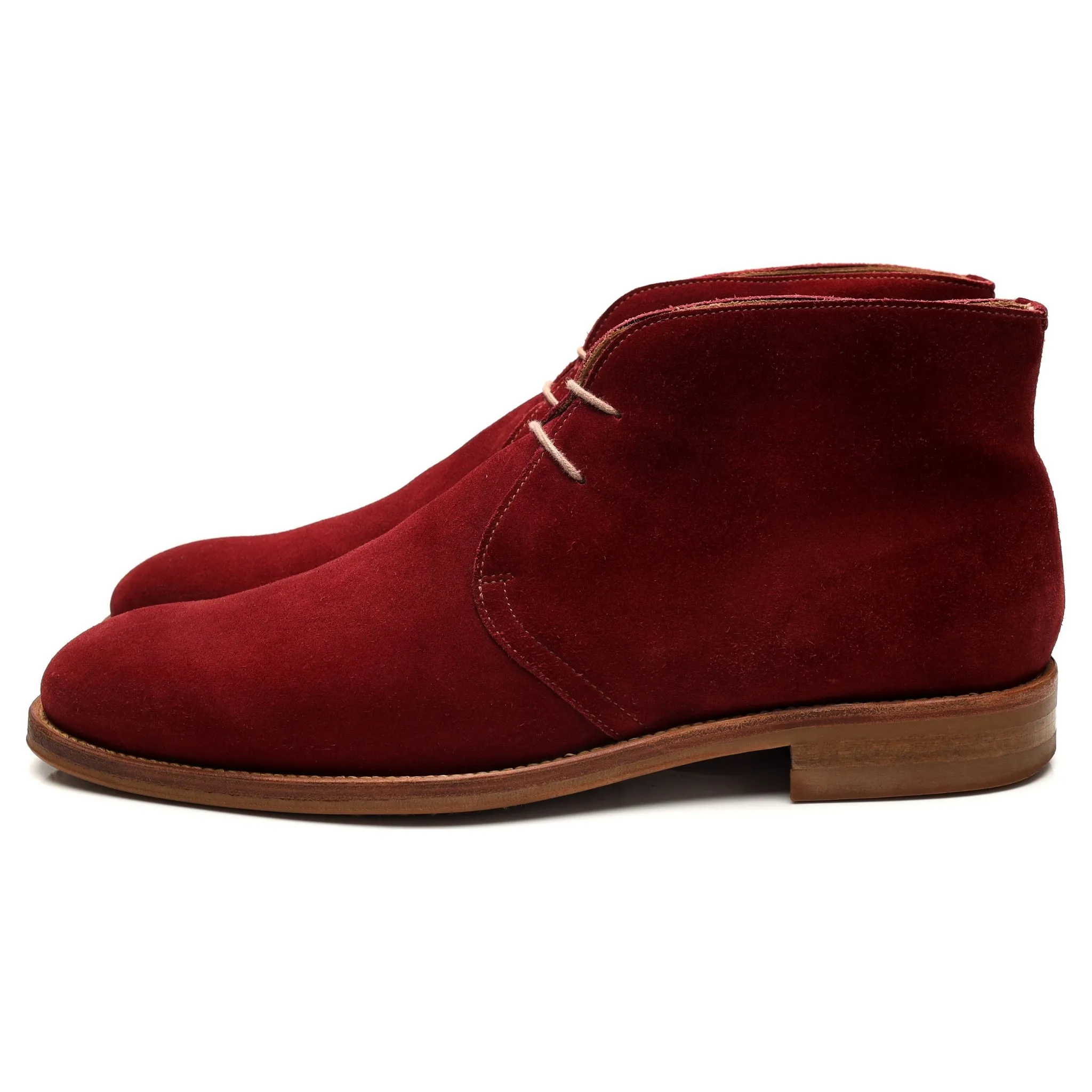 'Canterbury' Burgundy Suede Chukka Boots UK 10.5 F