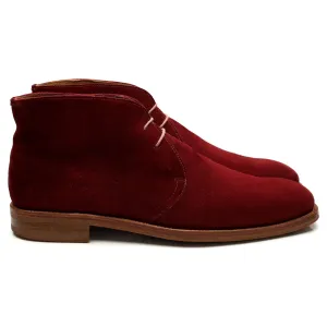 'Canterbury' Burgundy Suede Chukka Boots UK 10.5 F