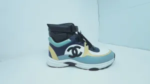Chanel Multicolor High-Top Sneakers Leather Size 10