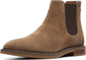 Clarks Men's Jaxen Chelsea Boot, Taupe Suede, 11