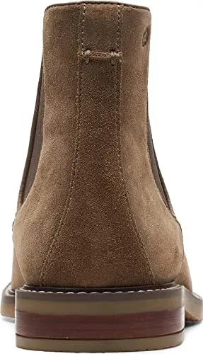 Clarks Men's Jaxen Chelsea Boot, Taupe Suede, 11