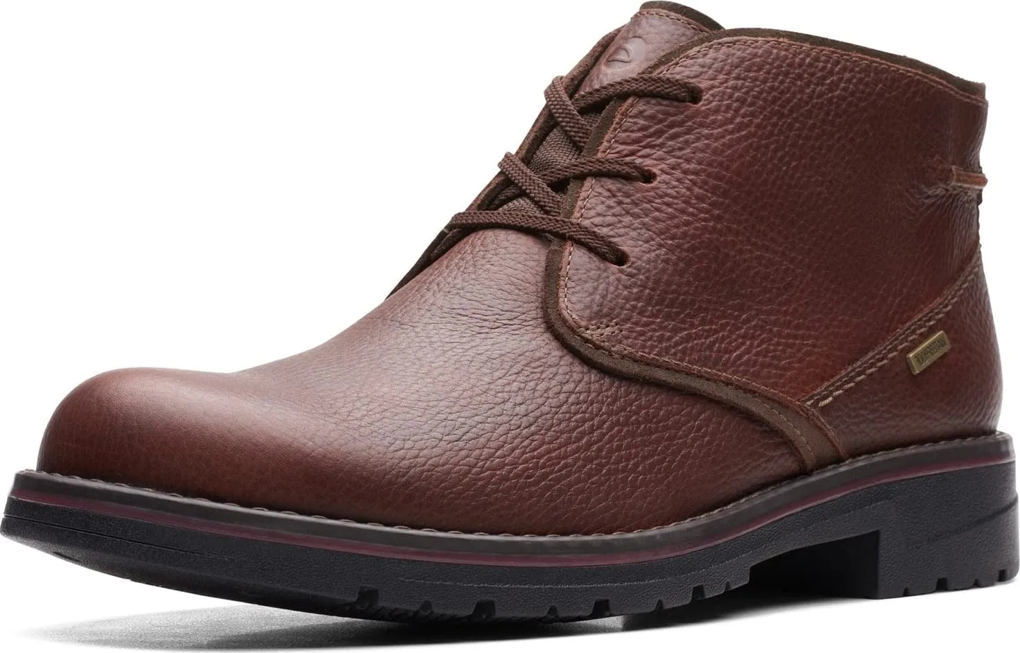 Clarks Men's Morris Peak Waterproof Chukka Boot, Brown Tumbled Leather, 11