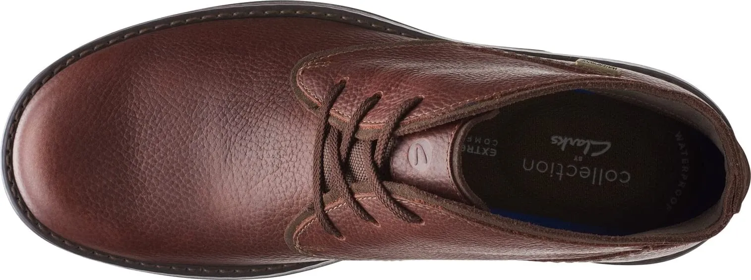 Clarks Men's Morris Peak Waterproof Chukka Boot, Brown Tumbled Leather, 11