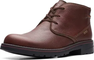 Clarks Men's Morris Peak Waterproof Chukka Boot, Brown Tumbled Leather, 11