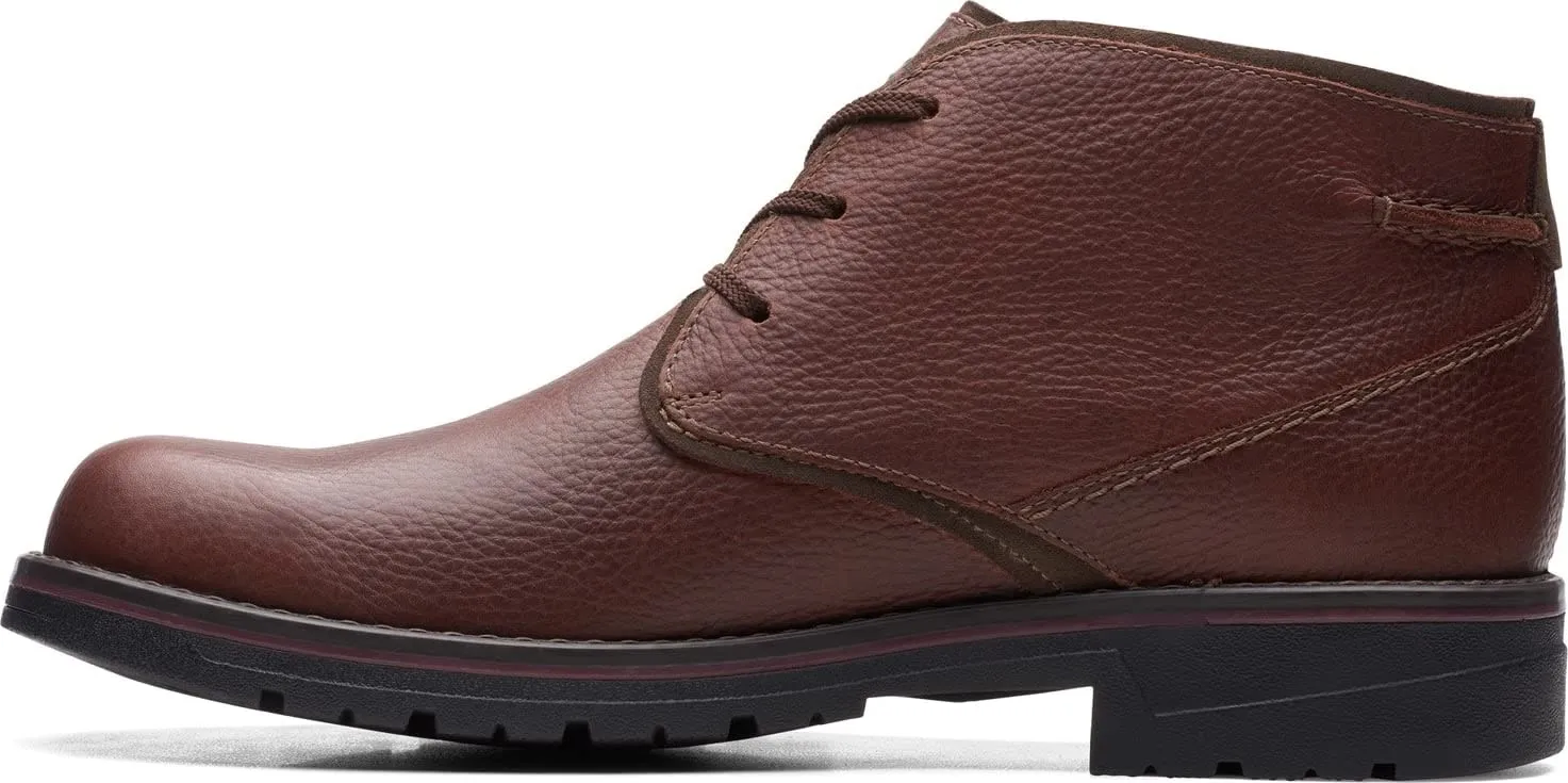 Clarks Men's Morris Peak Waterproof Chukka Boot, Brown Tumbled Leather, 11