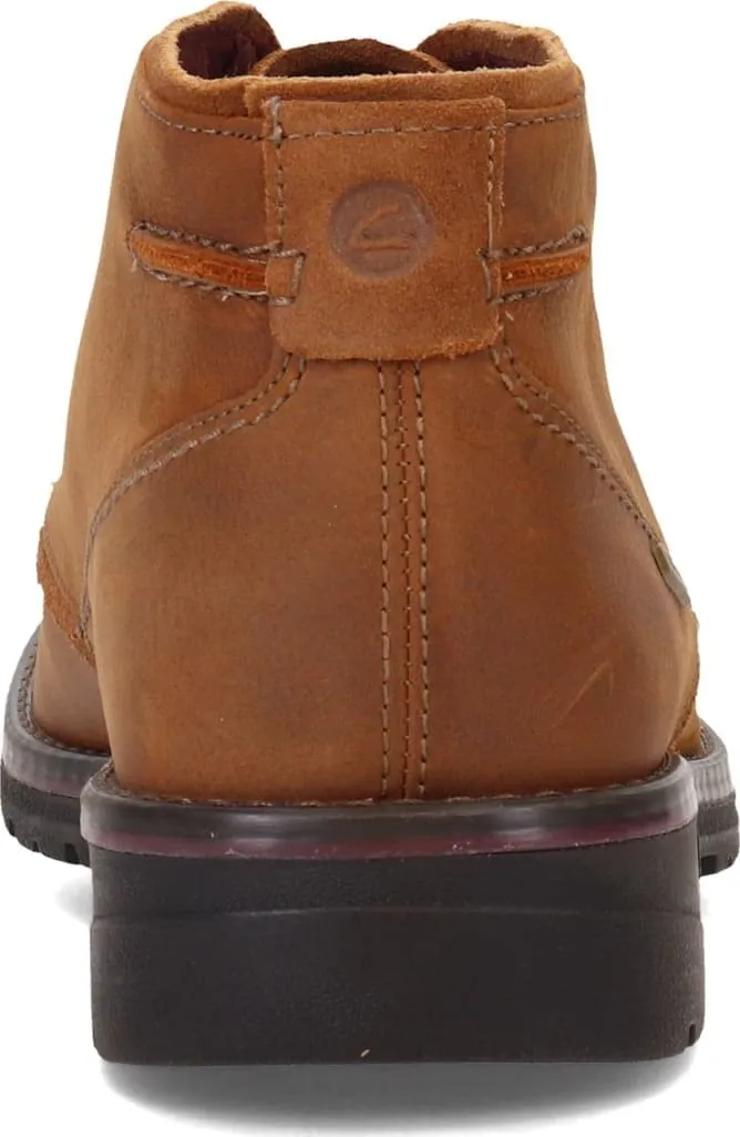 Clarks Men's Morris Peak Waterproof Chukka Boot, Dark Tan Leather, 9.5