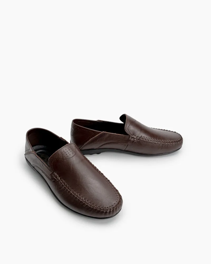 (Clean Up) Men's Premium Genuine Leather Slip On Driving Loafers