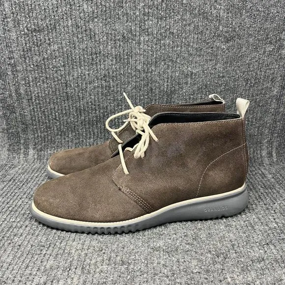 Cole Haan Zerogrand Chukka Boots Lace Up Dark Brown Suede Mens 11.5 M C28112