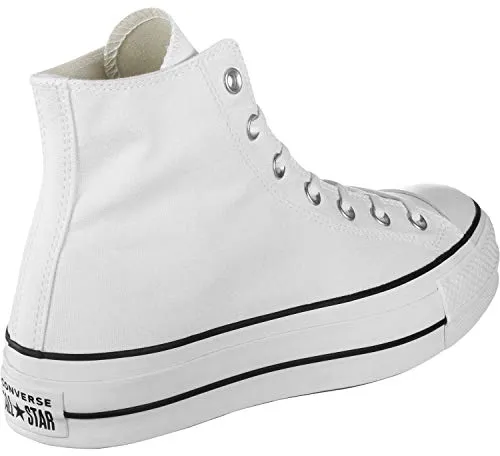 Converse Women's Chuck Taylor All Start Lift Hightop Sneakers, White/Black/White, 7.5 Medium US