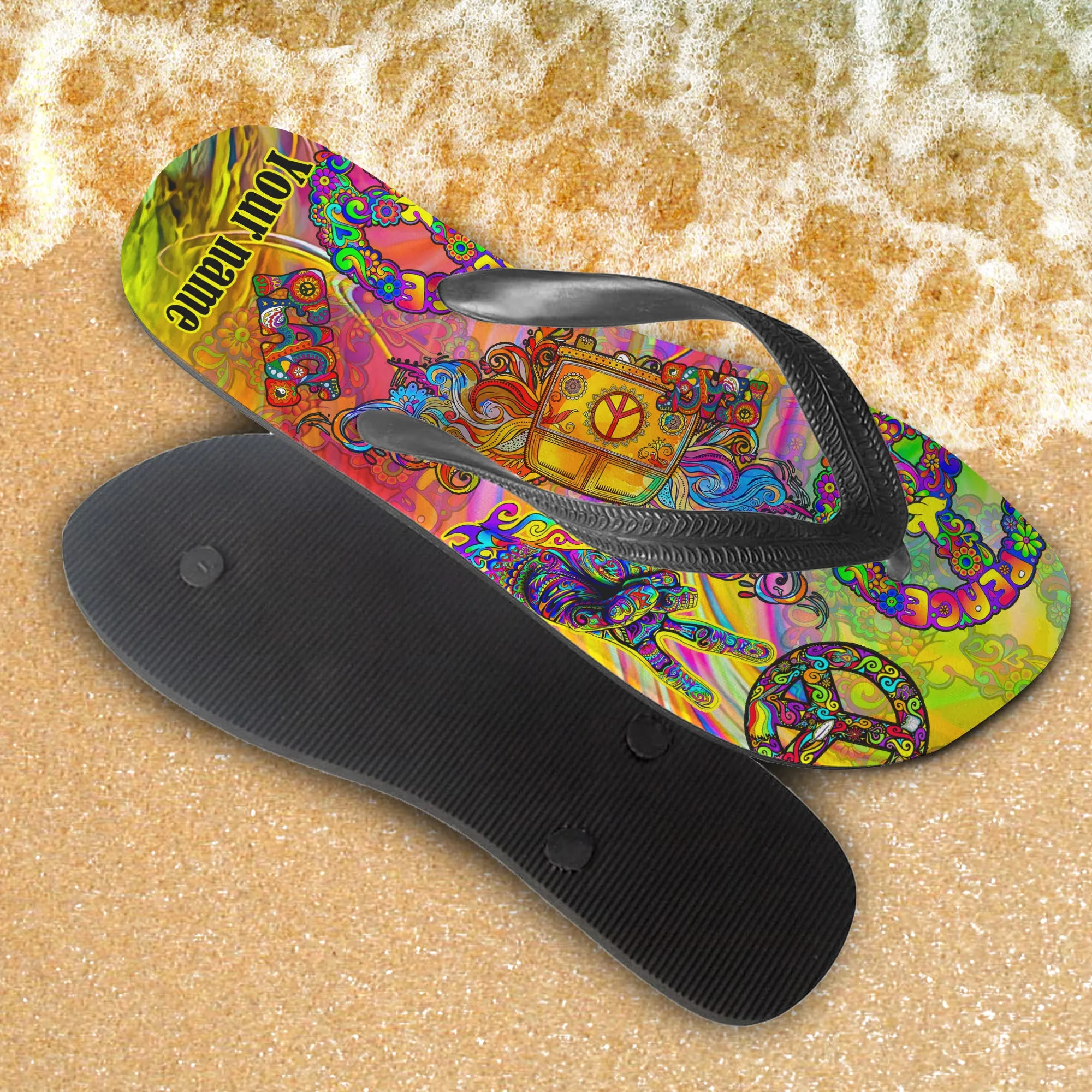 Custom Flip Flops - Hippie Car - 498