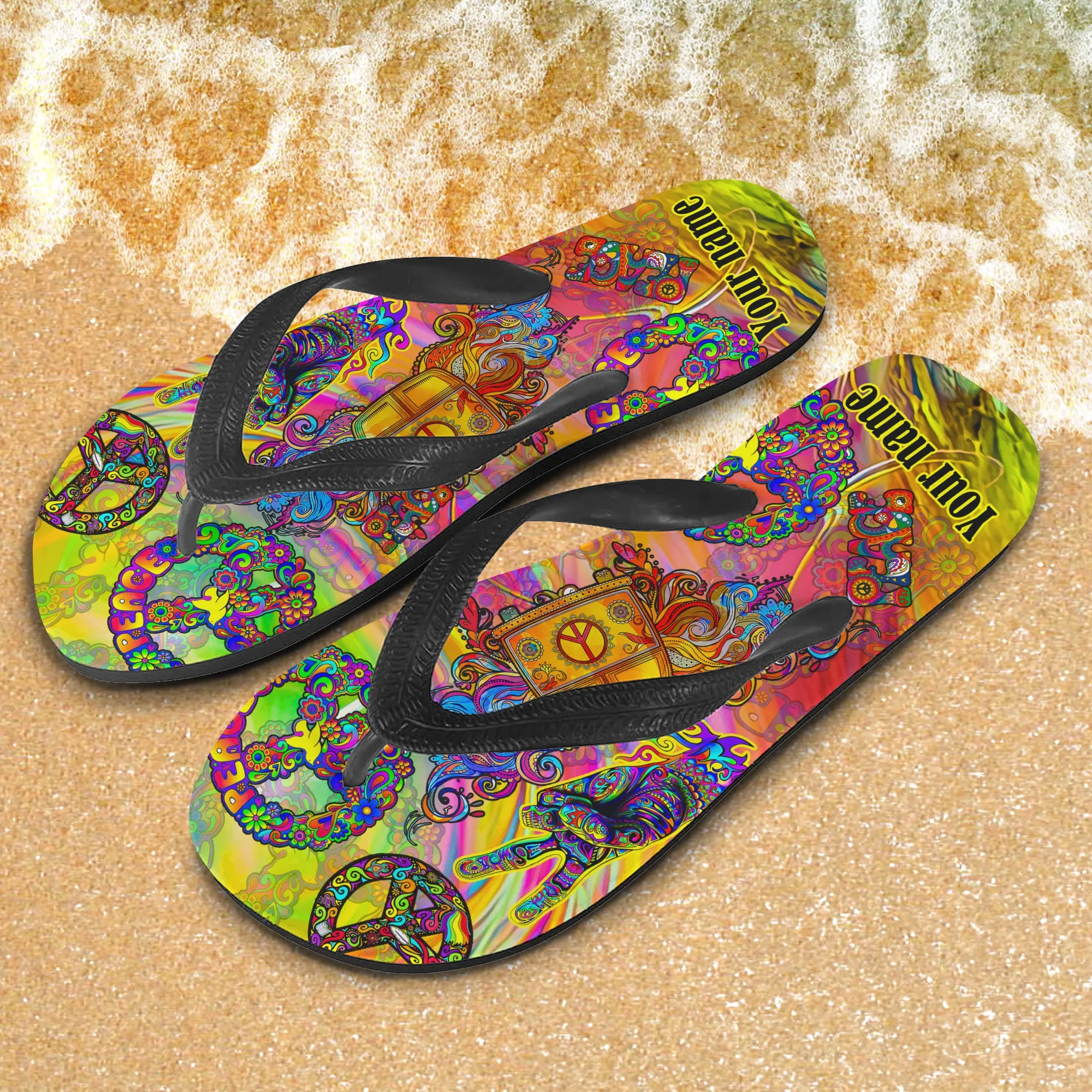 Custom Flip Flops - Hippie Car - 498