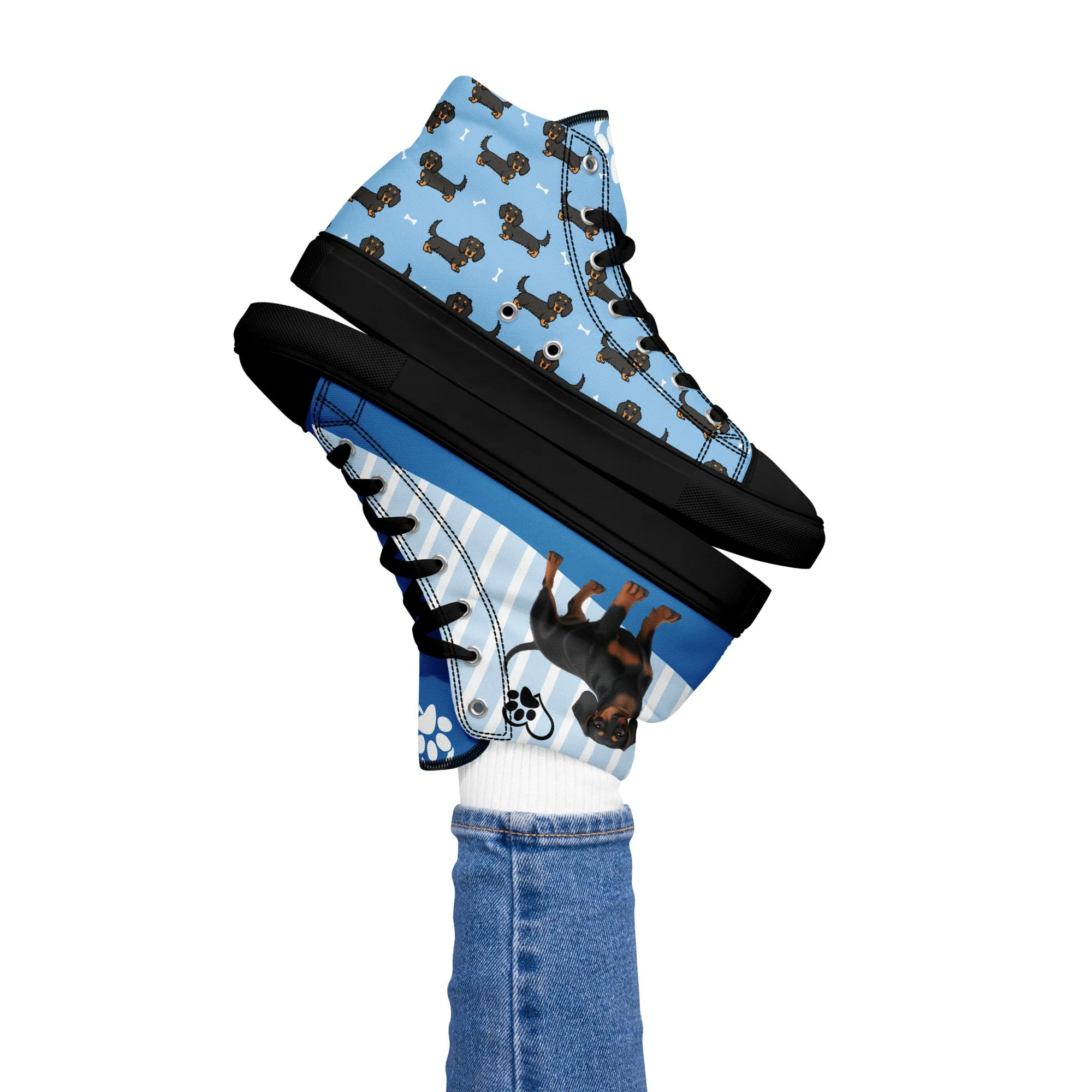 Dapper Dachshund Men's High-Top Sneakers