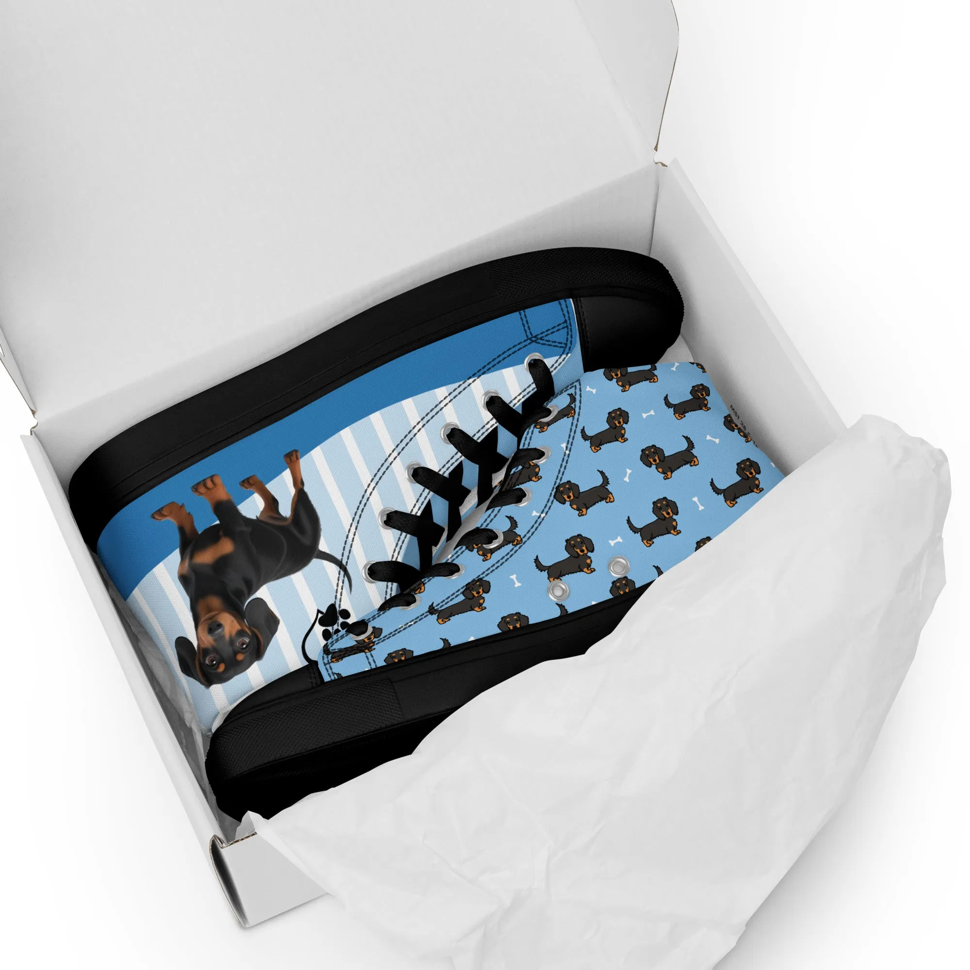 Dapper Dachshund Men's High-Top Sneakers
