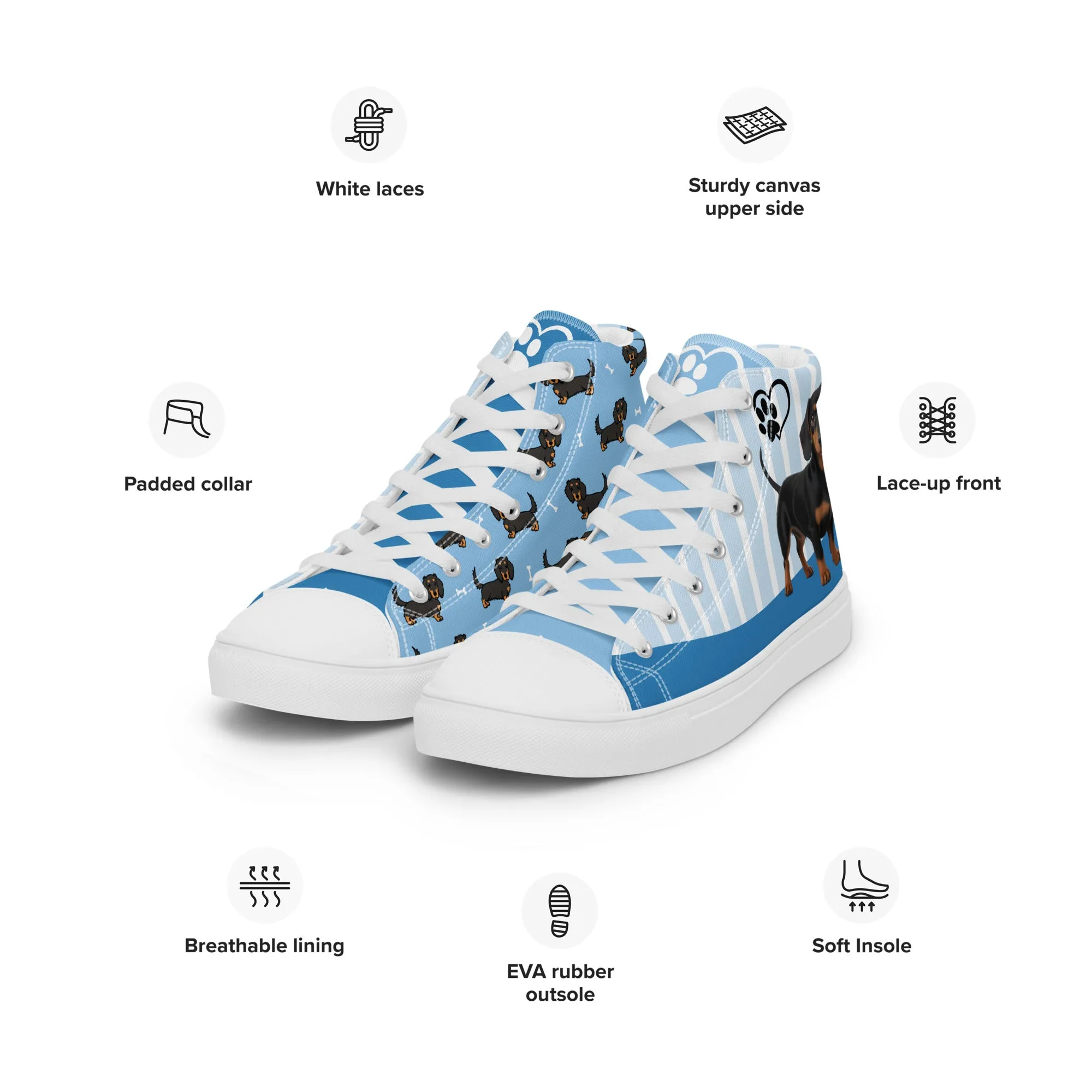 Dapper Dachshund Men's High-Top Sneakers