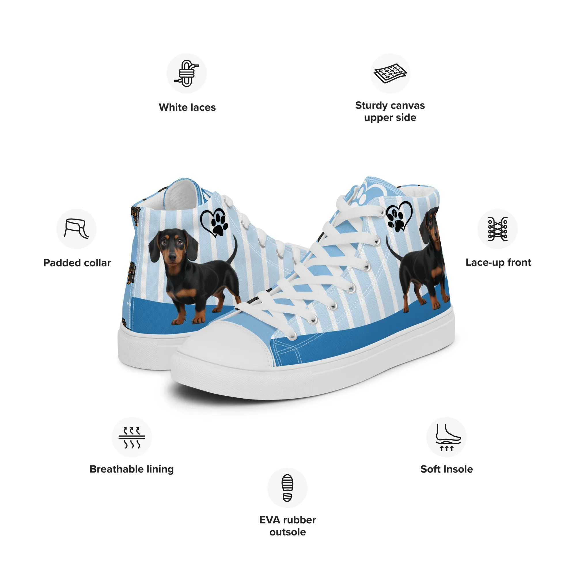 Dapper Dachshund Men's High-Top Sneakers