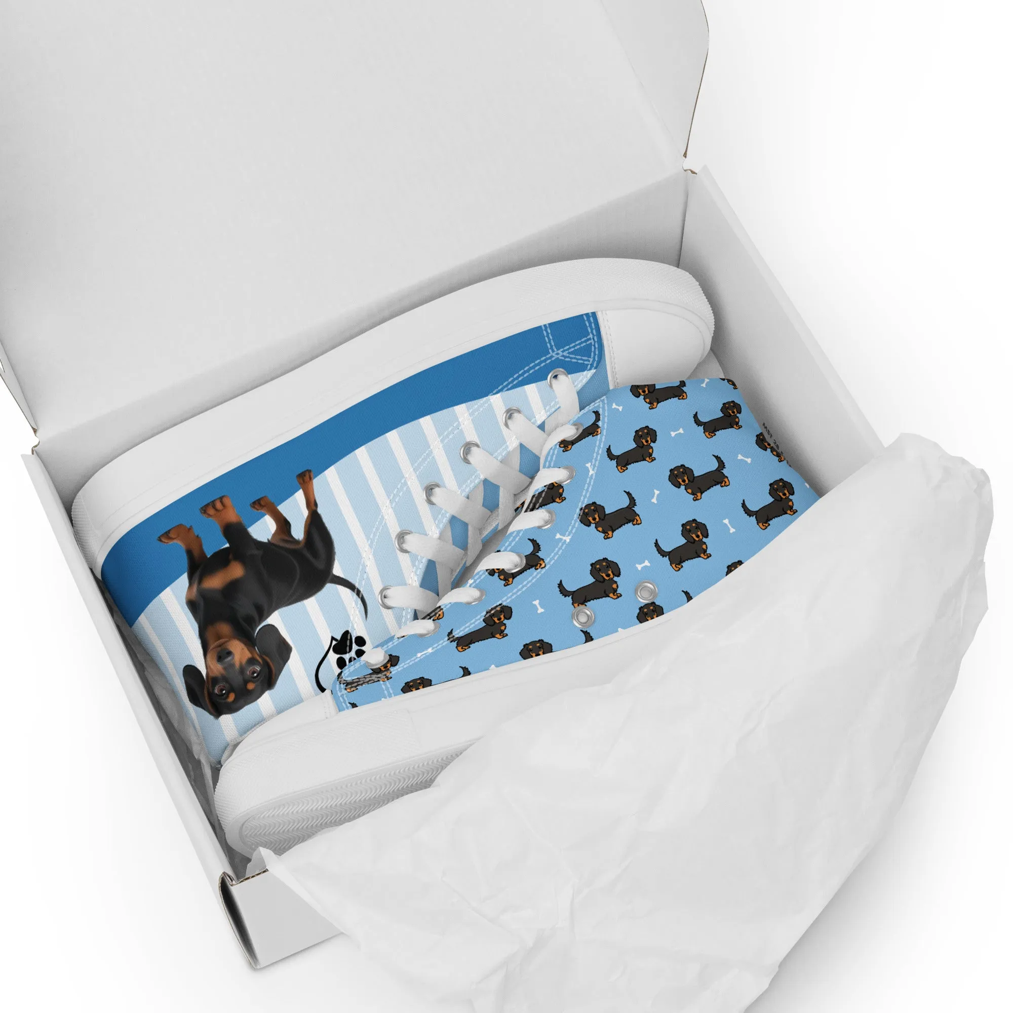 Dapper Dachshund Men's High-Top Sneakers