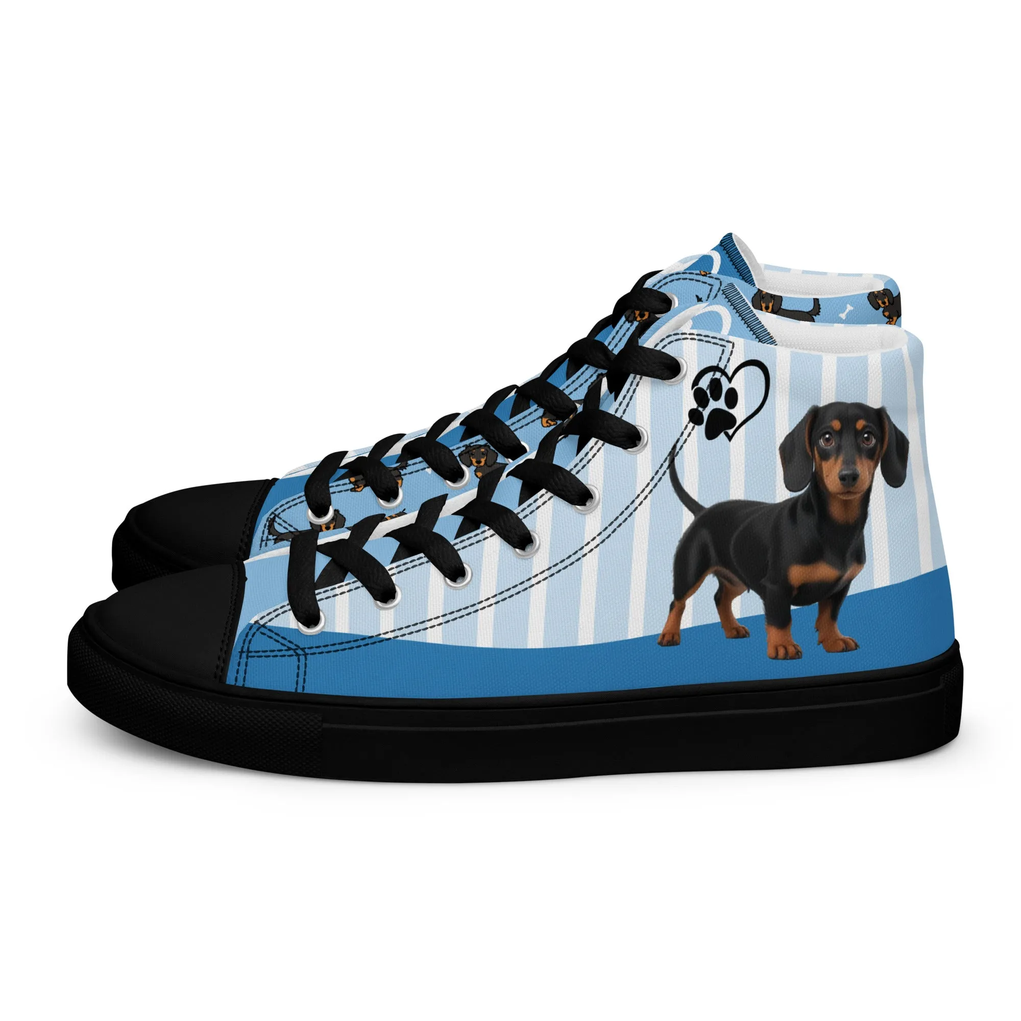 Dapper Dachshund Men's High-Top Sneakers
