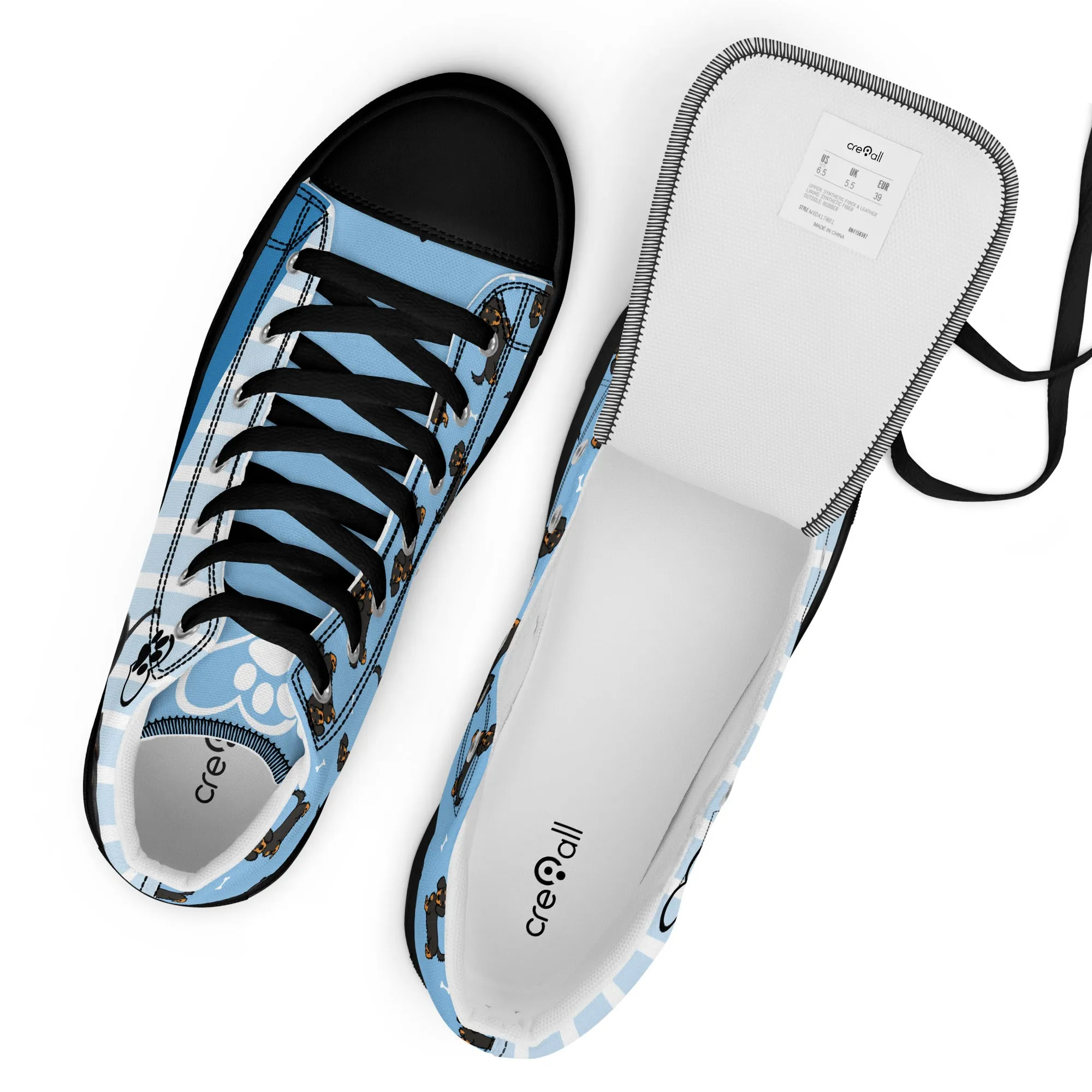Dapper Dachshund Men's High-Top Sneakers