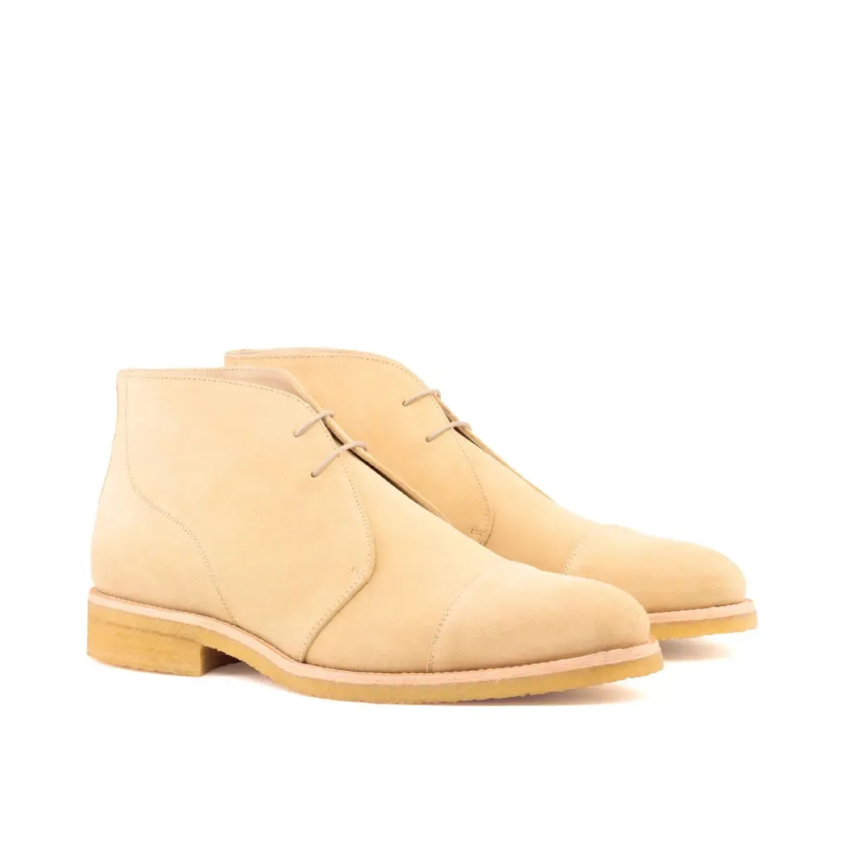 DapperFam Vivace in Sand Men's Lux Suede Chukka