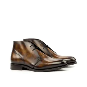 DapperFam Vivace in Tobacco Men's Hand-Painted Patina Chukka