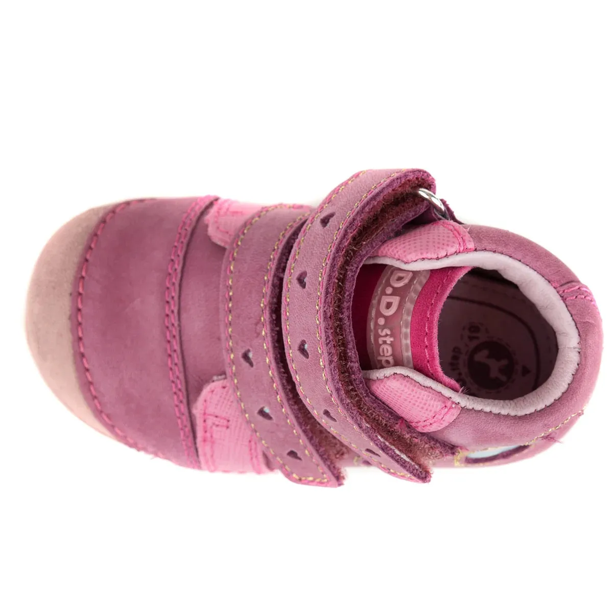 D.D. Step Dark Pink Leather First Walker Shoes - Supportive From Europe Kids Orthopedic
