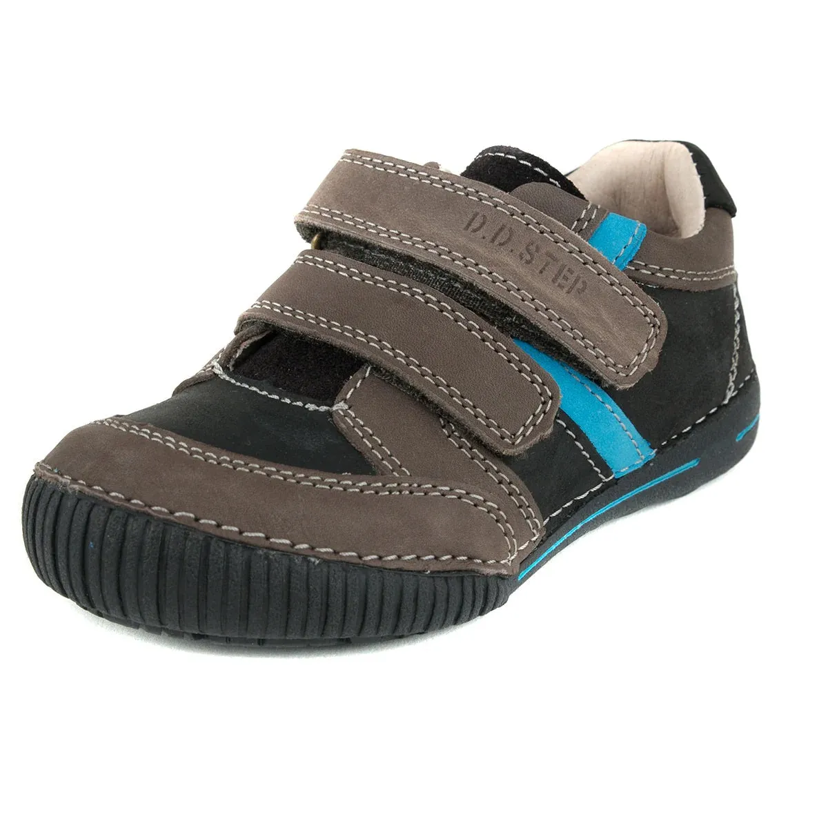 D.D. Step Little Kid Boy Shoes Black And Brown - Supportive Leather From Europe Kids Orthopedic