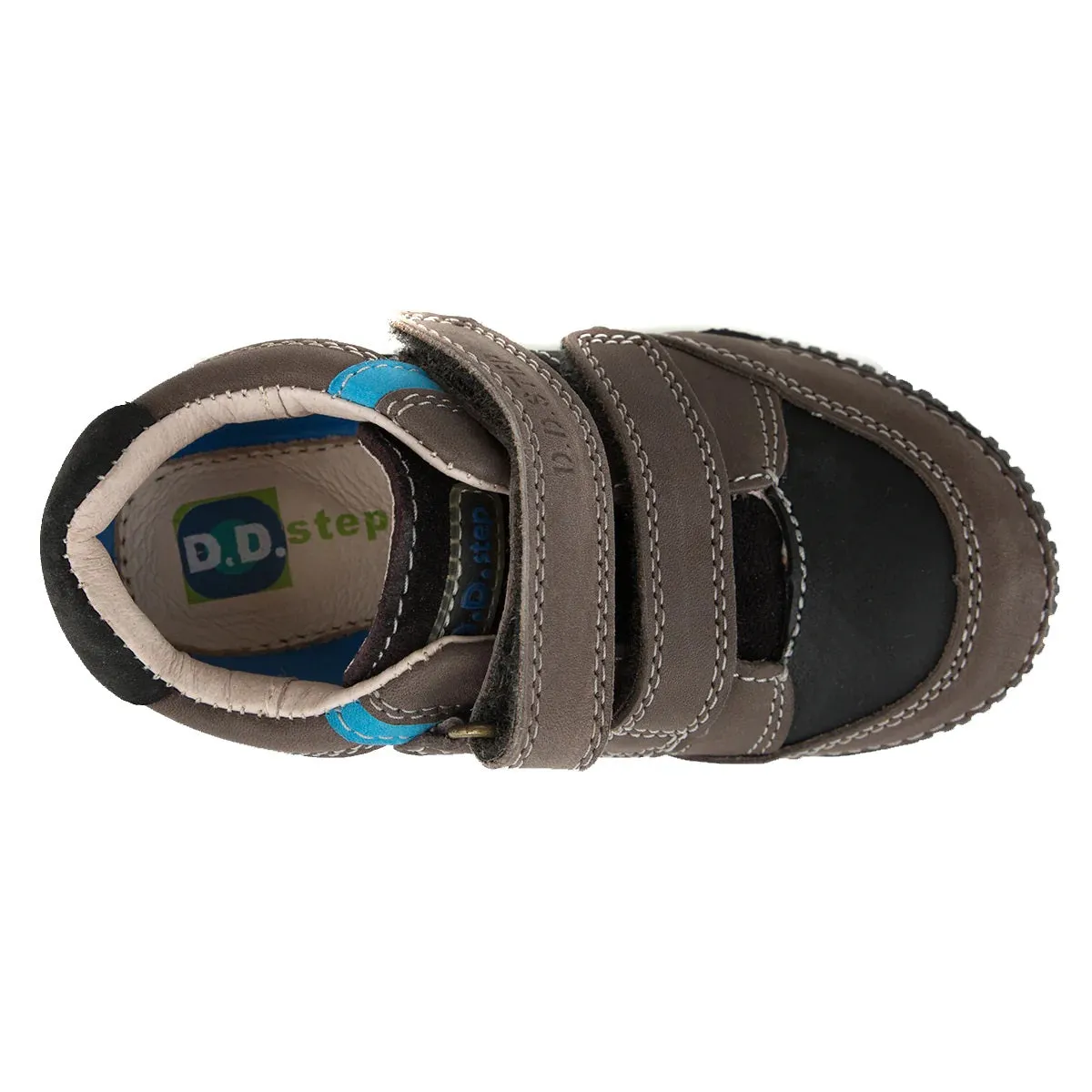 D.D. Step Little Kid Boy Shoes Black And Brown - Supportive Leather From Europe Kids Orthopedic