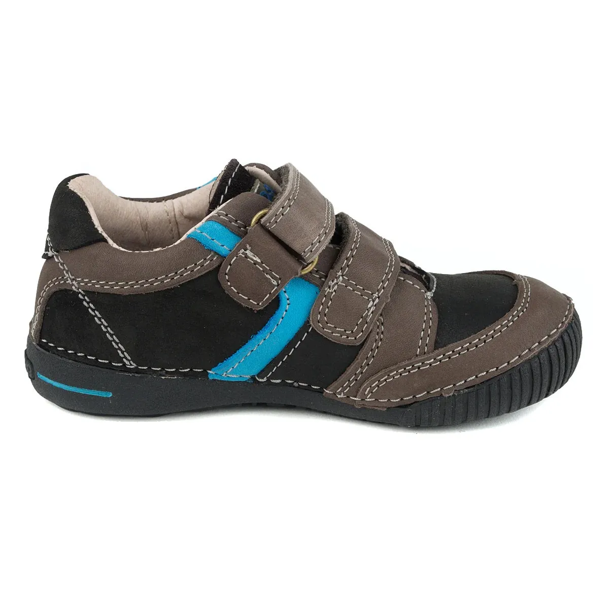 D.D. Step Little Kid Boy Shoes Black And Brown - Supportive Leather From Europe Kids Orthopedic