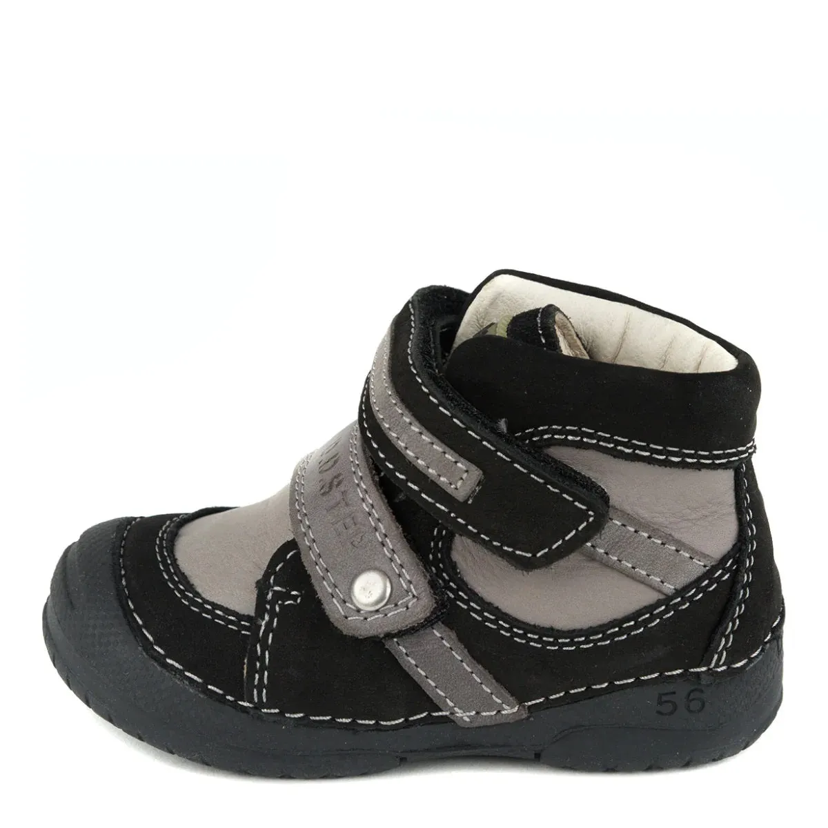 D.D. Step Toddler Boy Boots Grey And Black - Supportive Leather Shoes From Europe Kids Orthopedic