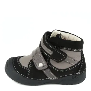 D.D. Step Toddler Boy Boots Grey And Black - Supportive Leather Shoes From Europe Kids Orthopedic