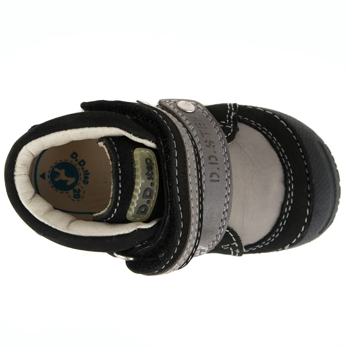 D.D. Step Toddler Boy Boots Grey And Black - Supportive Leather Shoes From Europe Kids Orthopedic