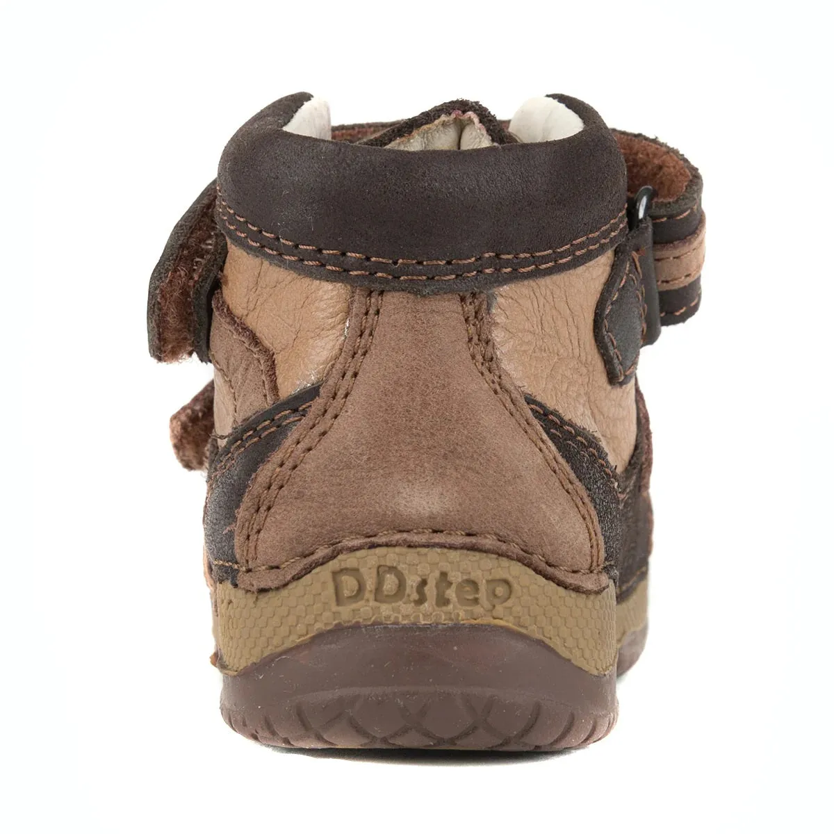 D.D. Step Toddler Boy Boots Light And Dark Brown - Supportive Leather Shoes From Europe Kids Orthopedic
