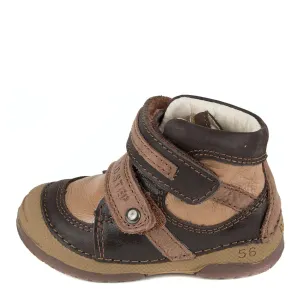 D.D. Step Toddler Boy Boots Light And Dark Brown - Supportive Leather Shoes From Europe Kids Orthopedic