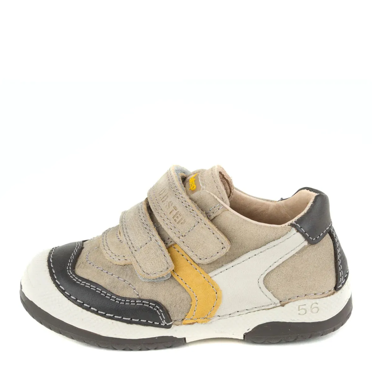 D.D. Step Toddler Boy Shoes Beige With Yellow And White Stripe - Supportive Leather From Europe Kids Orthopedic