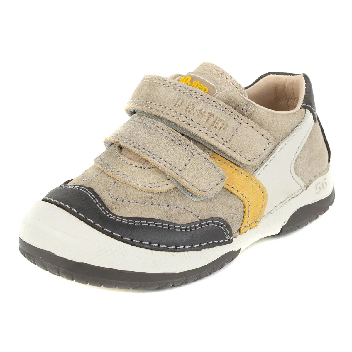 D.D. Step Toddler Boy Shoes Beige With Yellow And White Stripe - Supportive Leather From Europe Kids Orthopedic