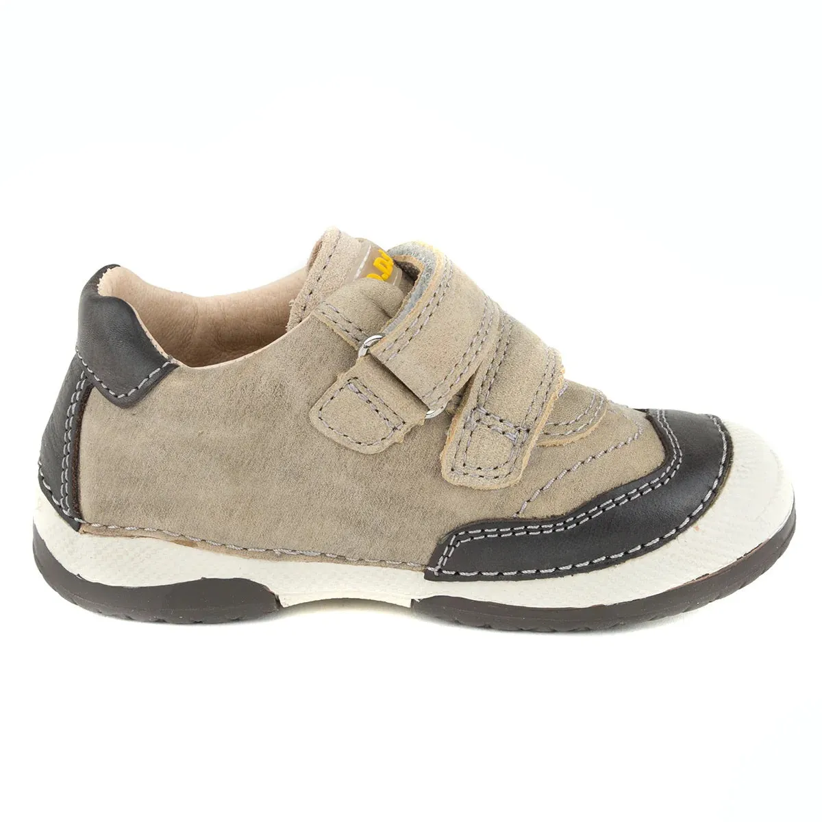 D.D. Step Toddler Boy Shoes Beige With Yellow And White Stripe - Supportive Leather From Europe Kids Orthopedic