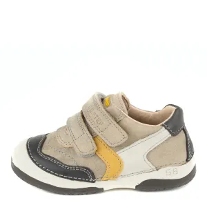 D.D. Step Toddler Boy Shoes Beige With Yellow And White Stripe - Supportive Leather From Europe Kids Orthopedic