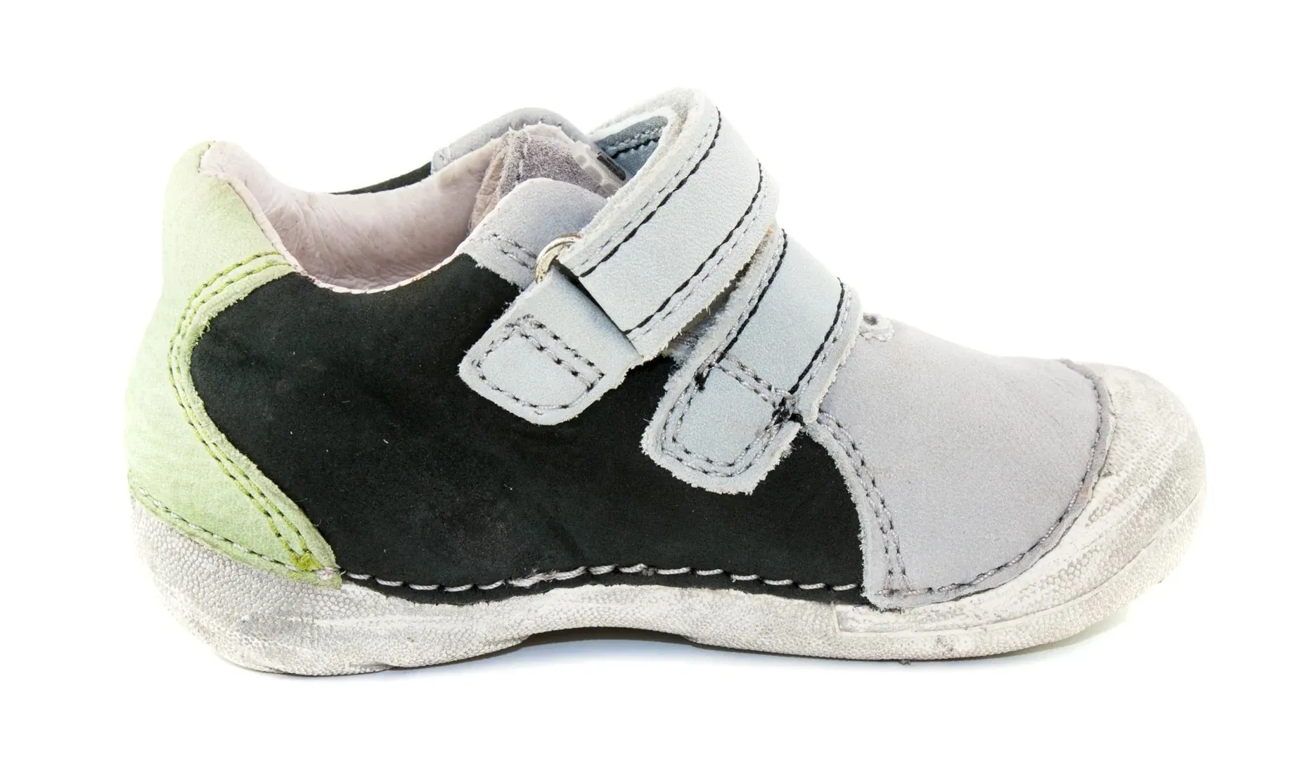 D.D. Step Toddler Boy Shoes Grey And Khaki With Airplane Pattern - Supportive Leather From Europe Kids Orthopedic