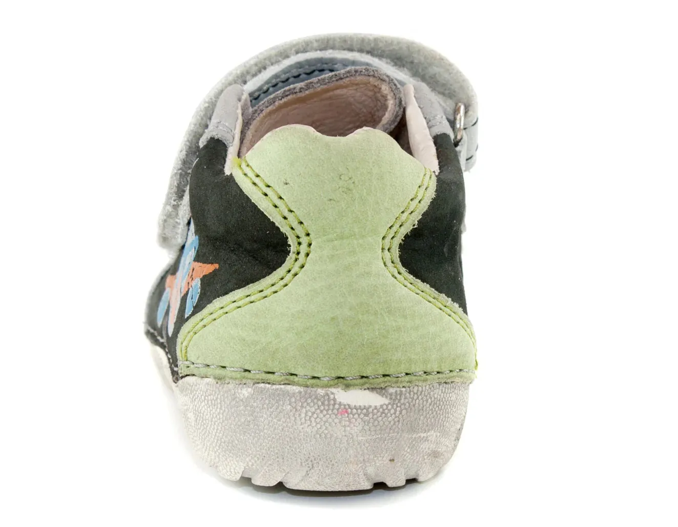 D.D. Step Toddler Boy Shoes Grey And Khaki With Airplane Pattern - Supportive Leather From Europe Kids Orthopedic