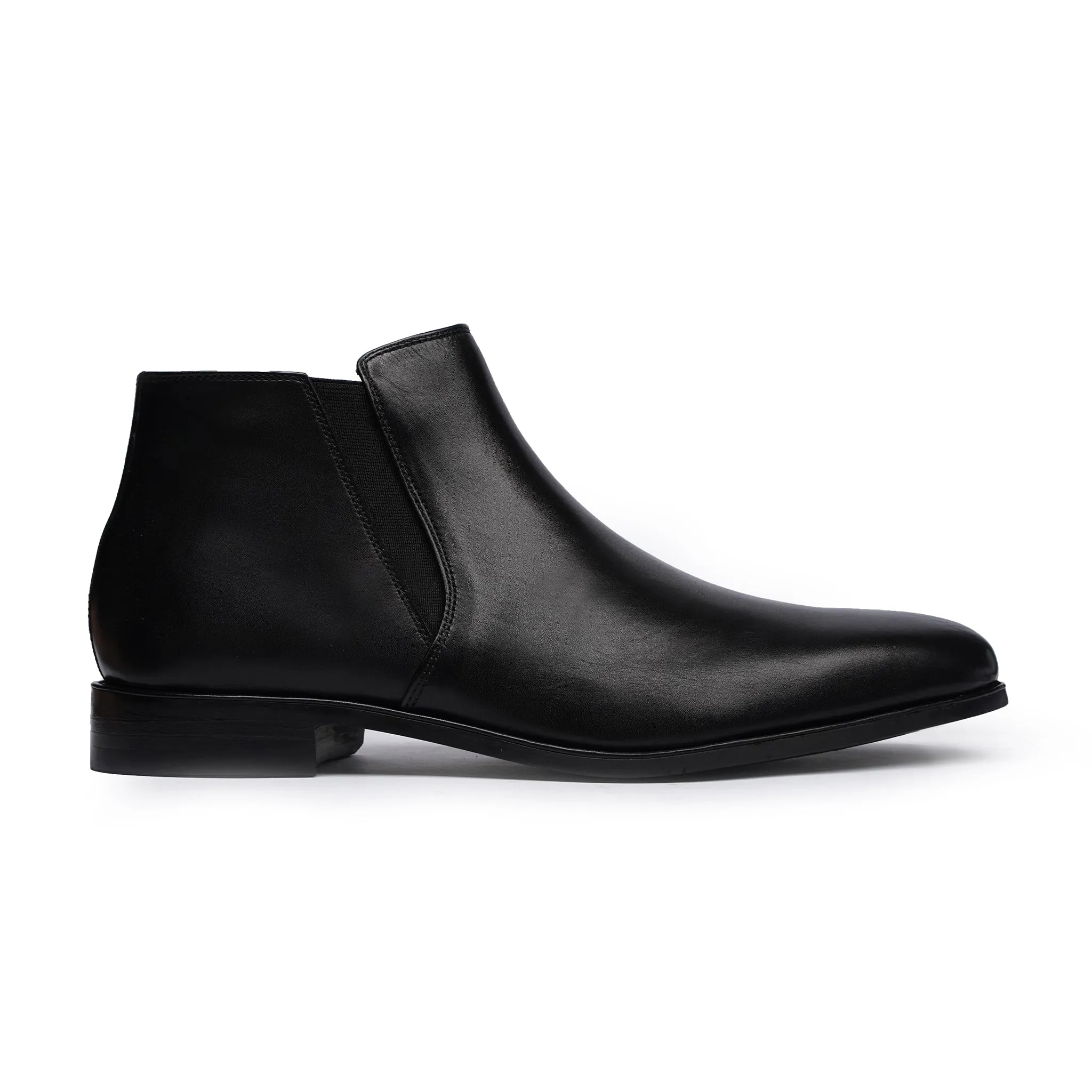 Demi Black Zipper Chelsea Boots For Men's