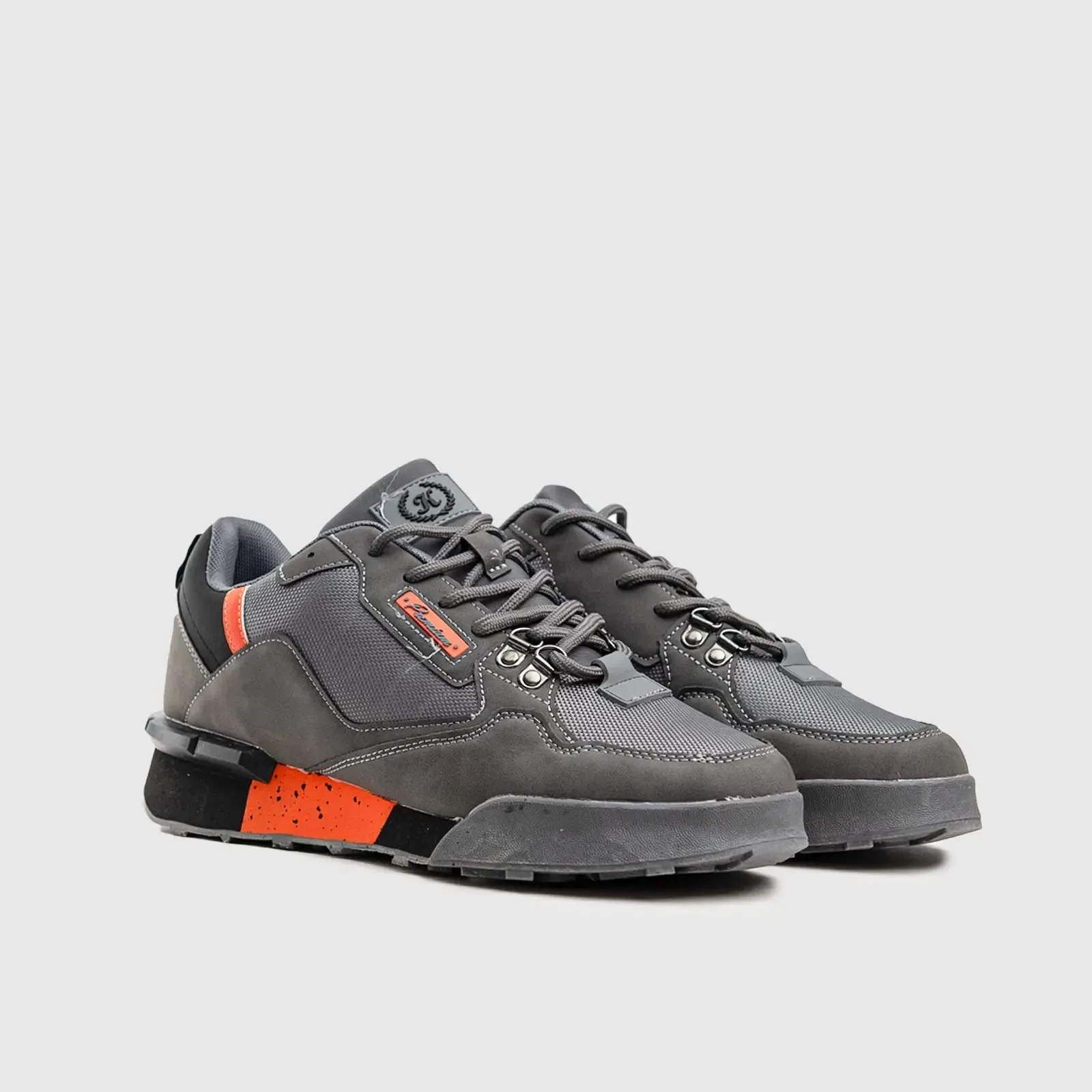Ednado Mens Sneaker Grey/Orange