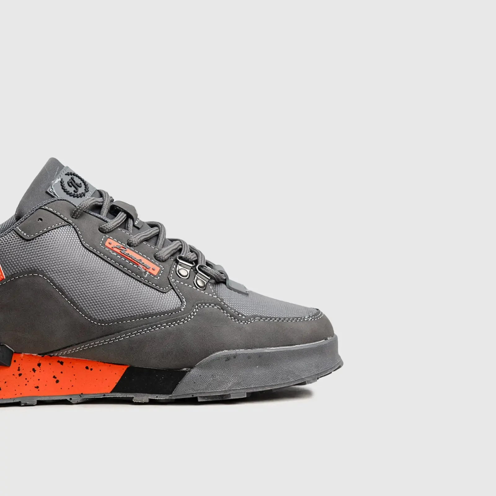 Ednado Mens Sneaker Grey/Orange