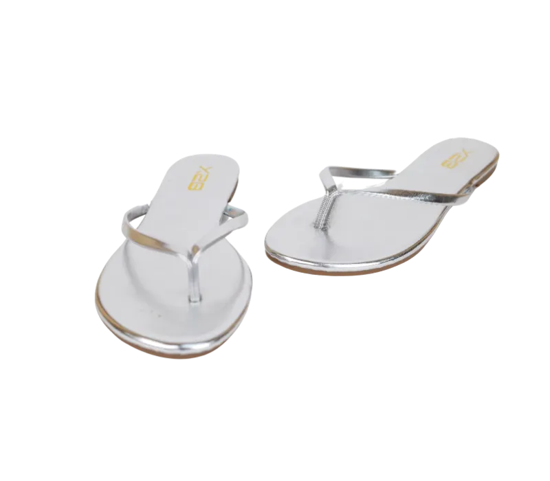Essential Flip Flop Sandals -Silver
