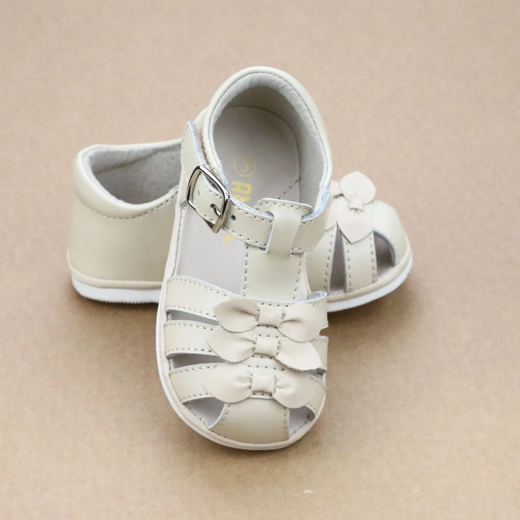 Everly Baby Girls Bow Leather Sandal