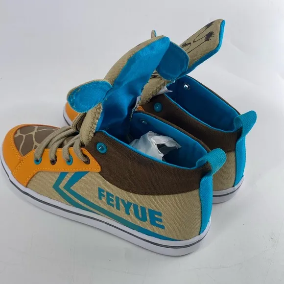 Feiyue Delta Mid‎ Animal (Giraffe) Hi Top Sneakers Little Boy Youth Sz 1